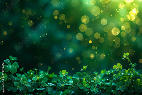 St Patrick's day background with lucky clover generative ai  © GHart