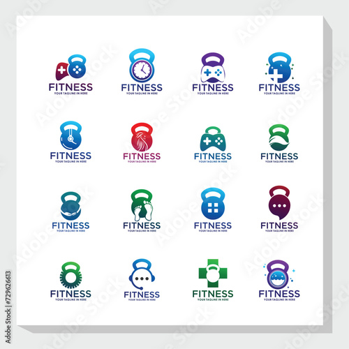 fitness logo design vector, sport logo inspiration