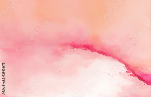Pink watercolor illustration on white paper texture	