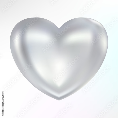 Holographic mother-of-pearl heart. Opal heart shape. Magic love talisman.