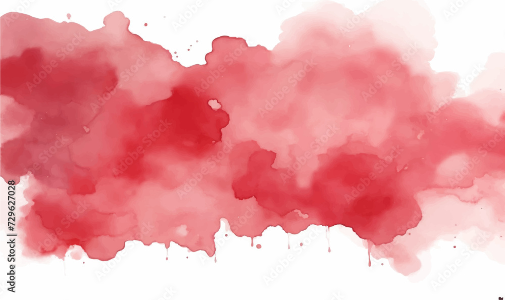 Red watercolor brush paint background, Watercolor texture