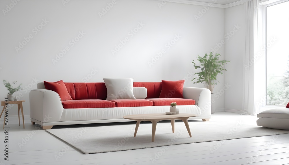 modern living room, white and red sofa modern living room, white and red sofa