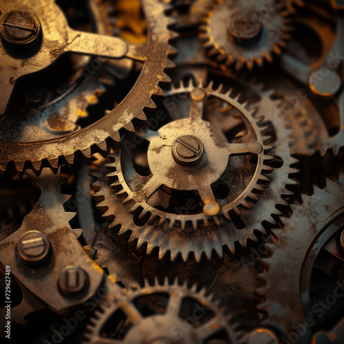 Mechanical Mastery: Photorealistic Close-Ups of Cogs and Gears from Vintage to Steampunk