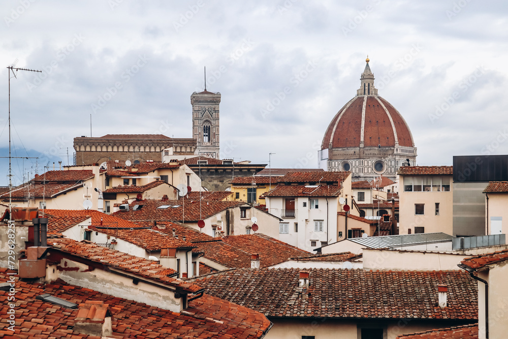 View of the rooftops in the center of Florence
