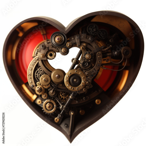 Heart in steampunk style. Valentine's card.