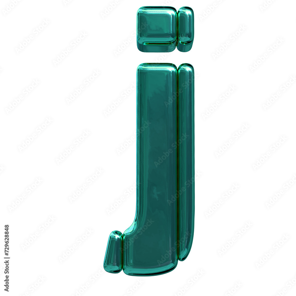 Symbol made of turquoise vertical blocks. letter j Symbol made of turquoise vertical blocks. letter j