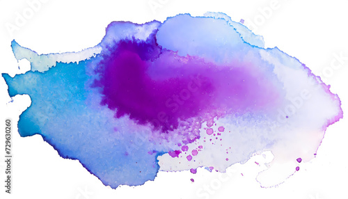 Blue and purple watercolor ink blot