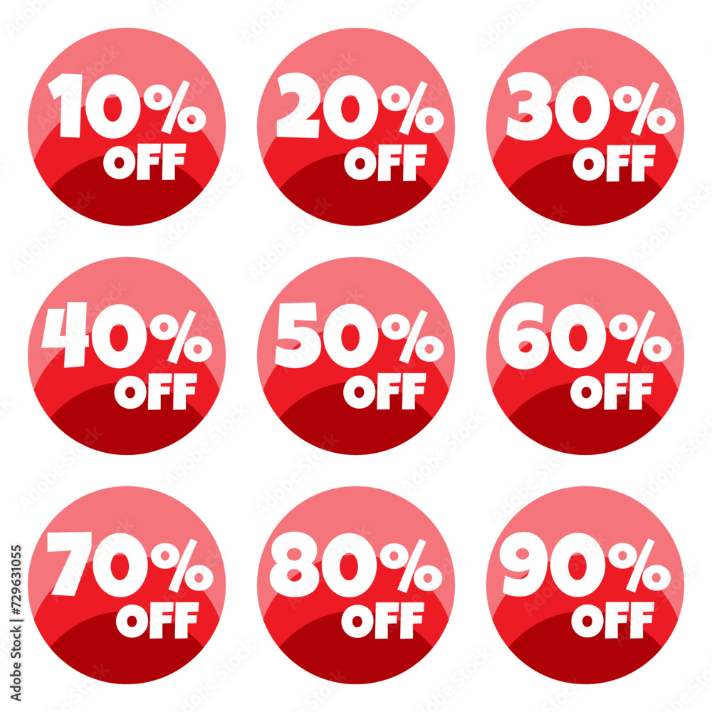 Special offer sale red tags set. Discount offer price labels for ...