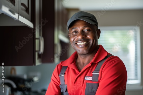 Portrait of a smiling middle aged plumber