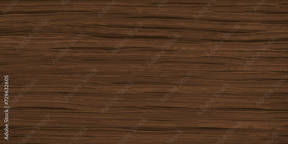 Naklejka premium Uniform walnut wooden texture with horizontal veins. Vector wood background. Lining boards wall. Dried planks