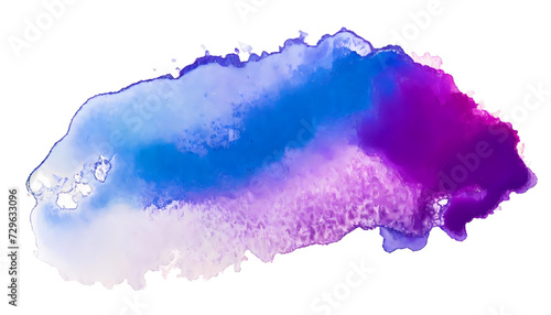 Blue and purple watercolor ink blot