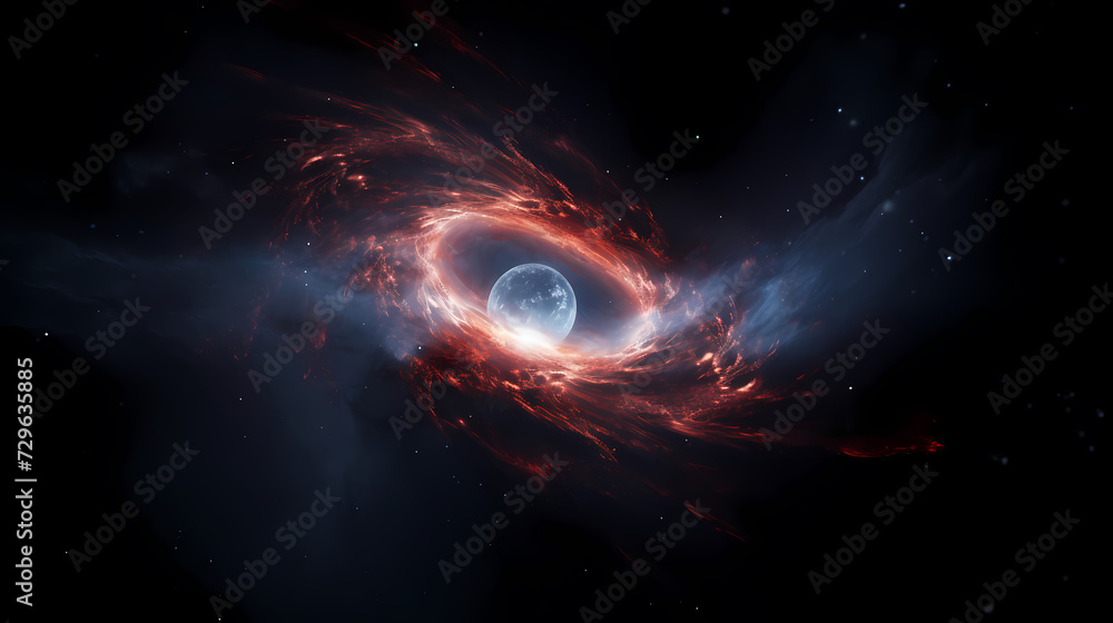Fototapeta premium Space galaxy background, 3D illustration of nebulae in the universe