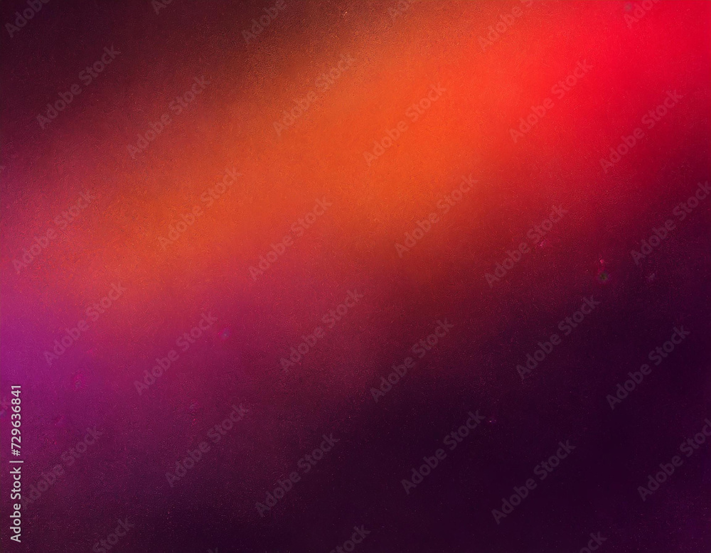 Red orannge violet glow blurred abstract gradient on dark grainy background, glowing light, large banner size