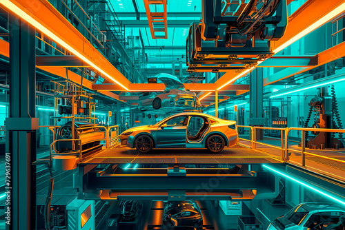 car manufacturing in modern factory line © ASDF