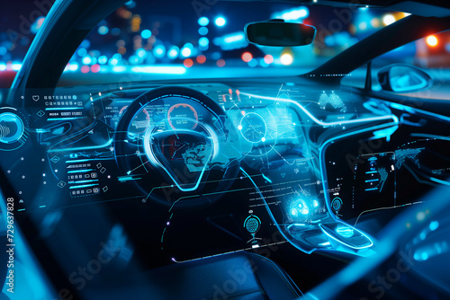 car in a futuristic state with an interface © ASDF