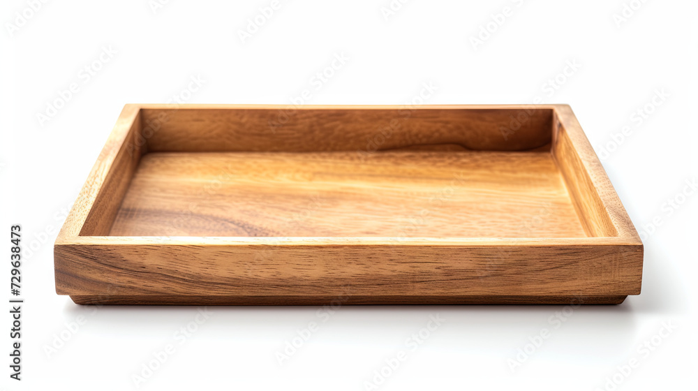 Wooden tray on white isolated background Wooden tray on white isolated background