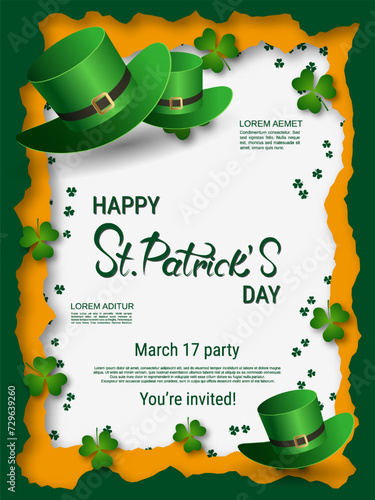 St.Patrick's Day flyer, greeting and invitation card, banner, coupon, booklet, voucher design template