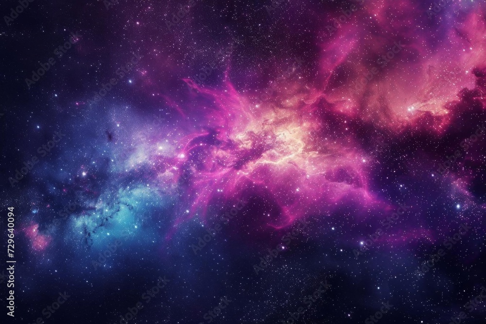 Vivid cosmic nebula with stardust. starry sky in outer space. galactic astronomy exploration. cosmic wallpaper
