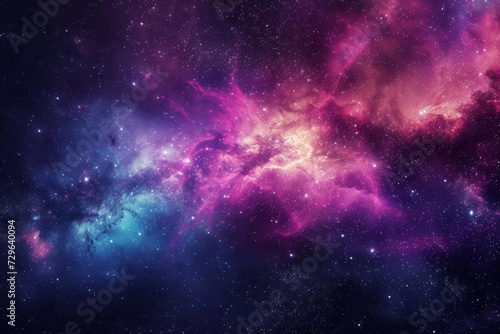 Vivid cosmic nebula with stardust. starry sky in outer space. galactic astronomy exploration. cosmic wallpaper © Jelena