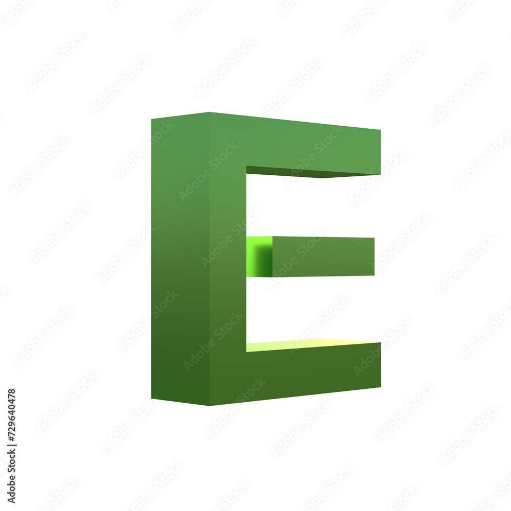 3d green grass font alphabet E 3d green grass font alphabet E