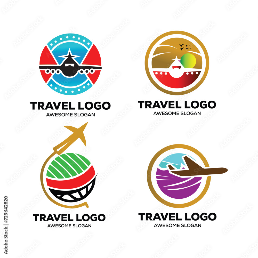 suitcase travel bag logo vector template. logo for travel label, tourism, journey posters, identity, and tech transportation