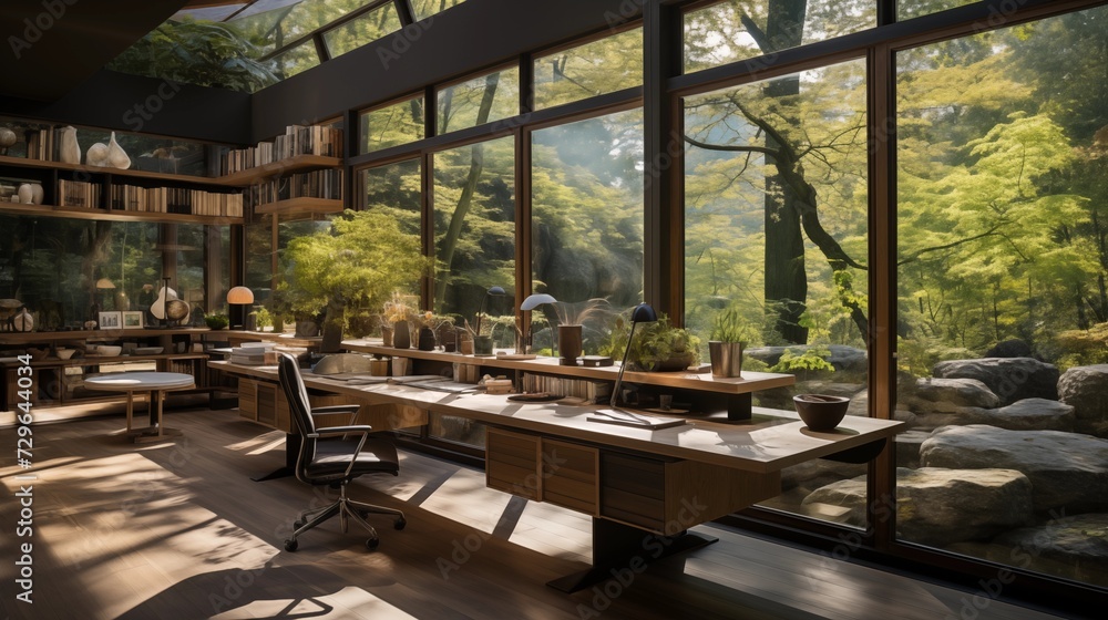 Home Office with Zen Garden Nook