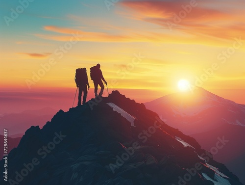 silhouette of a person on a mountain top