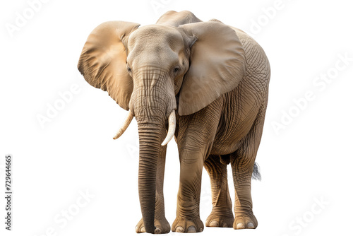 A captivating image of a majestic elephant  isolated on a white background. The elephant   s skin texture is detailed  emphasizing its grandeur