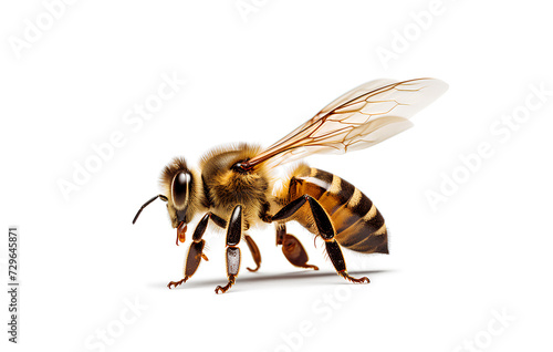 Honey bee isolated on a white background. © Tanuha