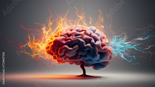 Abstract brain or light bulb  creative PPT background