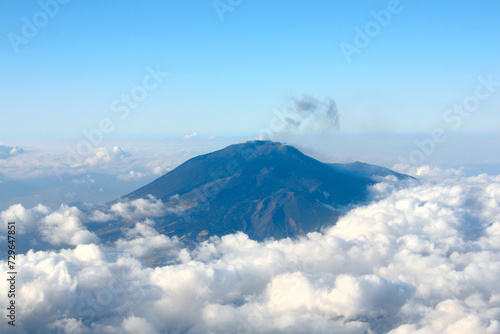  Aerial view of volcano Etna during a fly