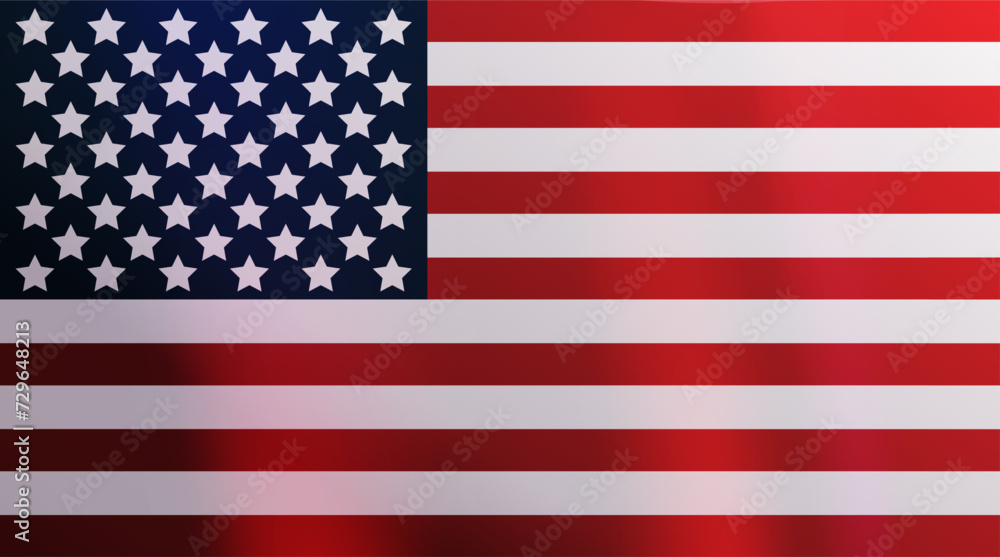 Naklejka premium Vector illustration American flag, USA national symbol. USA Independence Day 4th of July. National Flag Day. USA Patriot. Flat vector illustration. Not AI generated