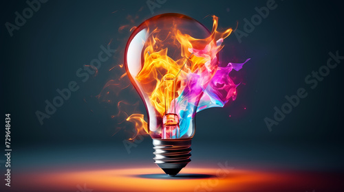 Abstract brain or light bulb, creative PPT background