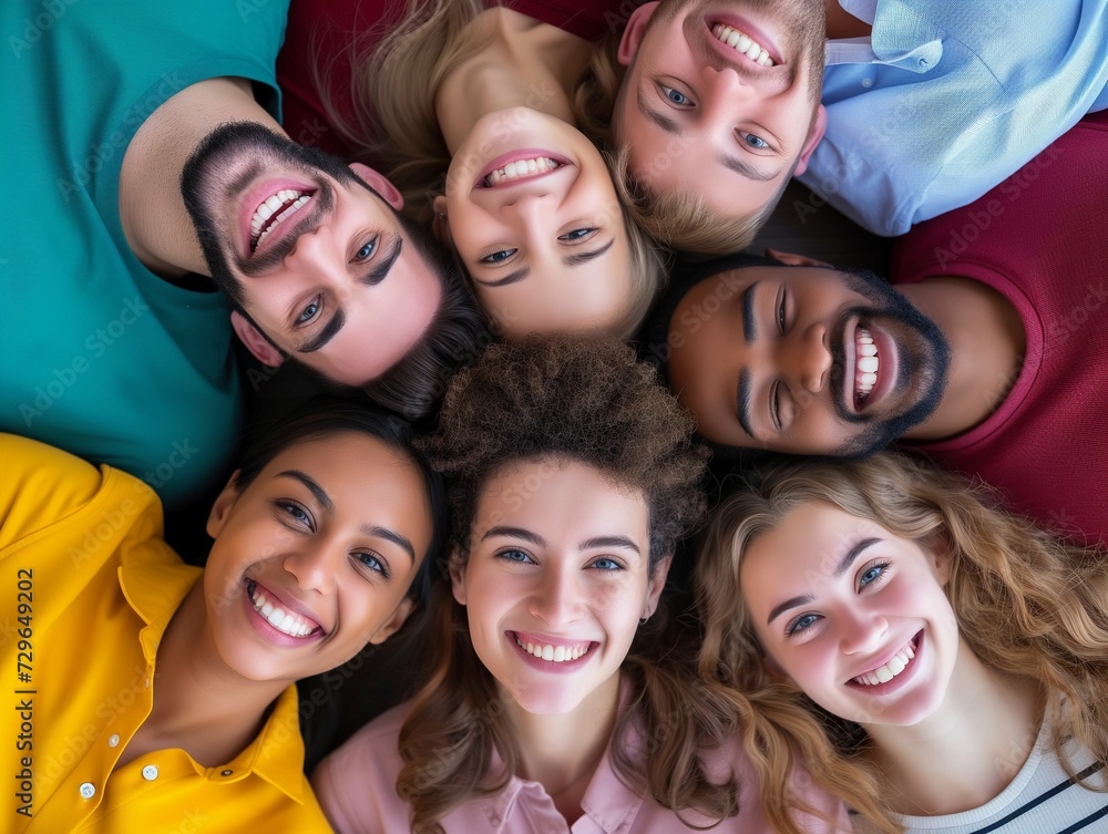 Happy smiling people looking at camera. Diversity group of people