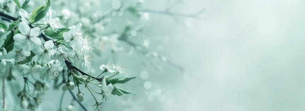 spring sale banner design with flowers and copy space Generative AI - obrazy, fototapety, plakaty 