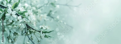 spring sale banner design with flowers and copy space Generative AI