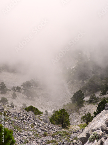 Mountain rocky hillside in a foggy day. High quality photo © Konstantinos