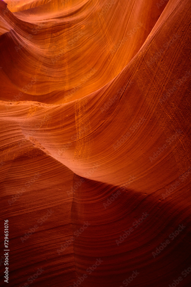Obraz premium Antelope Canyon Sandstone Patterns, Warm Tones, Eye-Level View