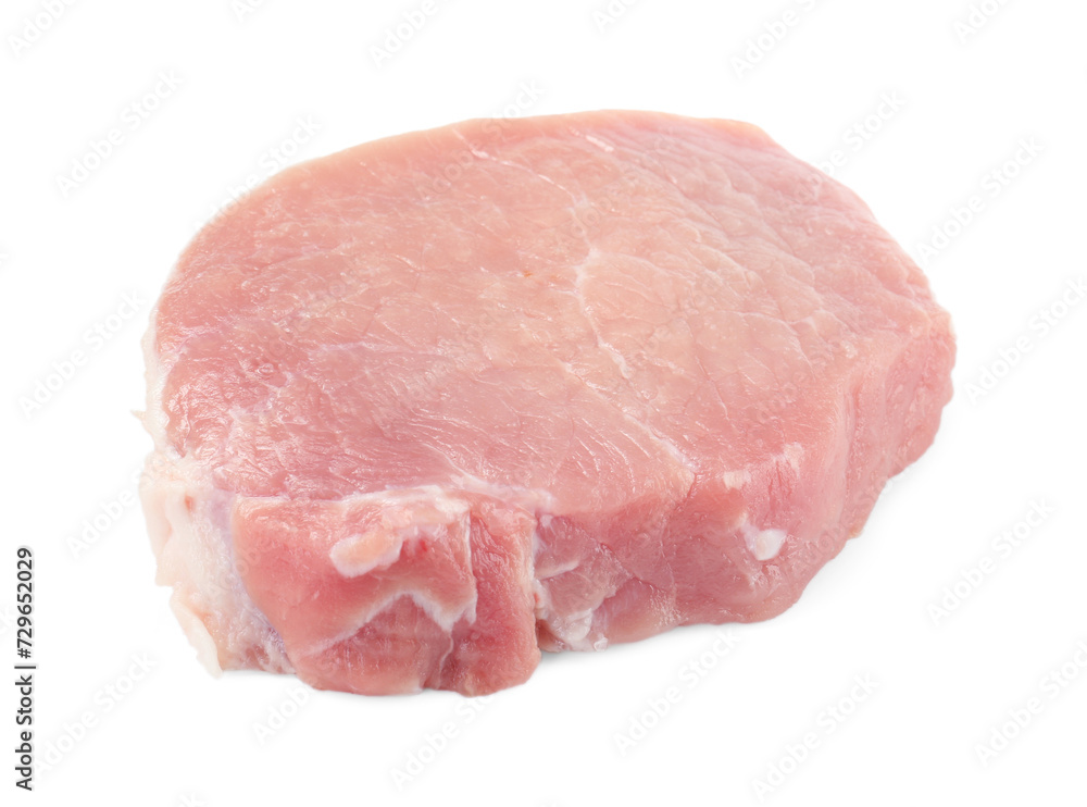 Piece of raw pork isolated on white Piece of raw pork isolated on white