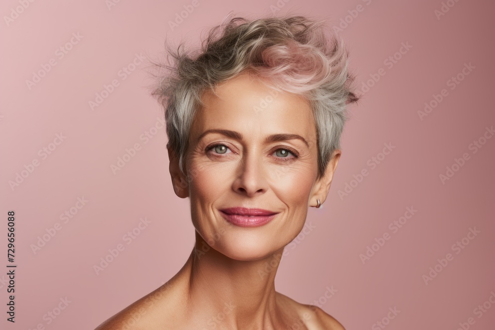 Portrait of a beautiful mature woman with grey hair and perfect skin Portrait of a beautiful mature woman with grey hair and perfect skin