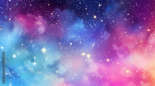 Mysterious star themed gradient background with countless twinkling stars © xuan