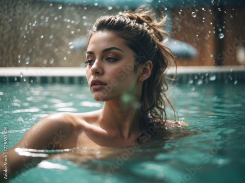 Young woman in the swimming pool © руслан малыш