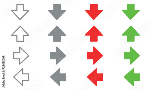 Vector illustration of plain arrow icons. Eps10.