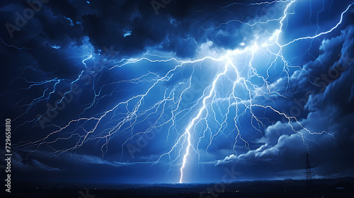 Wallpaper Mural Lightning on the sky, gloomy ominous thunder and lightning background Torontodigital.ca
