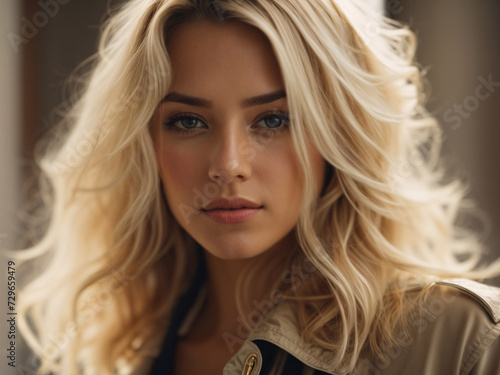 Beautiful young female blonde model