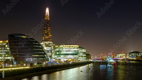The Shard and HMS BELFAST at night, London