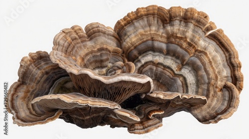 organic turkey tail mushroom in transparent background photo