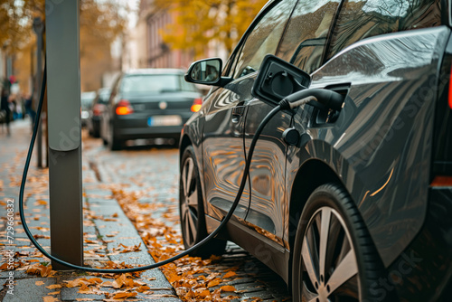 Electric Car Charging at a Charging Station © vladim_ka