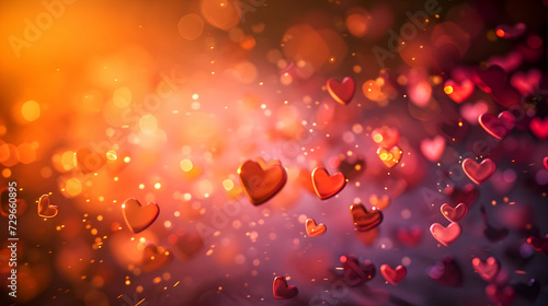 Light and friendly yellow and pink background of hearts. Cozy St Valentine's day background. High-resolution