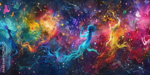 Colors explode in the cosmos  creating a dazzling spectacle of celestial wonder.